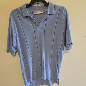 Slazenger Men's Light Blue Polo with Vertical Stripe Detail